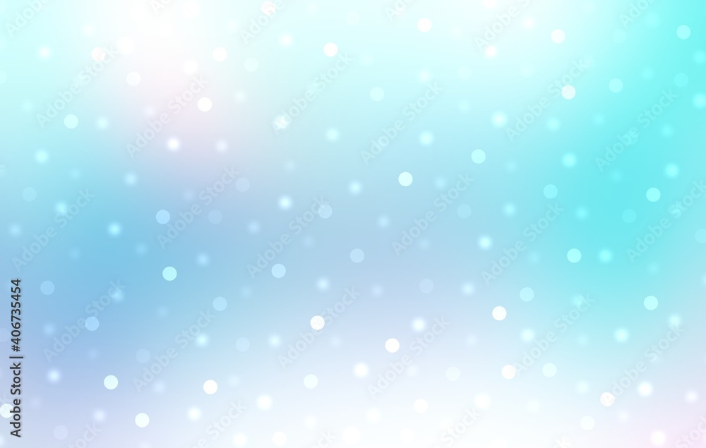 Wonderful blue light winter holidays background decorated shiny bokeh pattern.