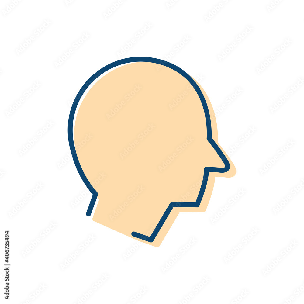 Head lineal color icon. simple design editable. Design template vector Head lineal color icon. simple design editable. Design template vector