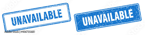 unavailable stamp set. unavailable square grunge sign