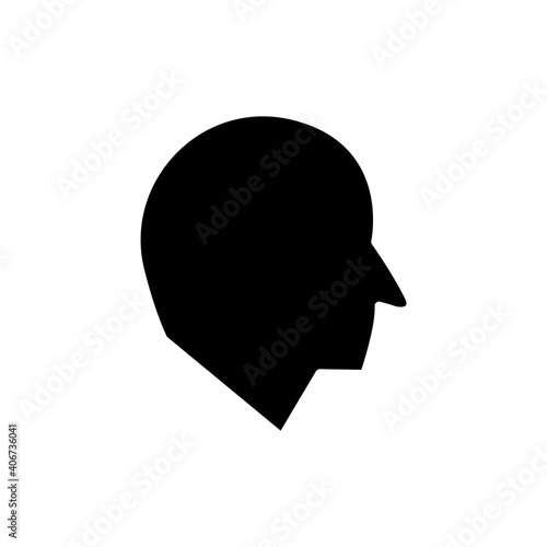 Head glyph icon. simple design editable. Design template vector