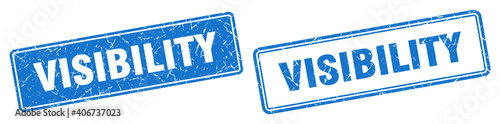 visibility stamp set. visibility square grunge sign