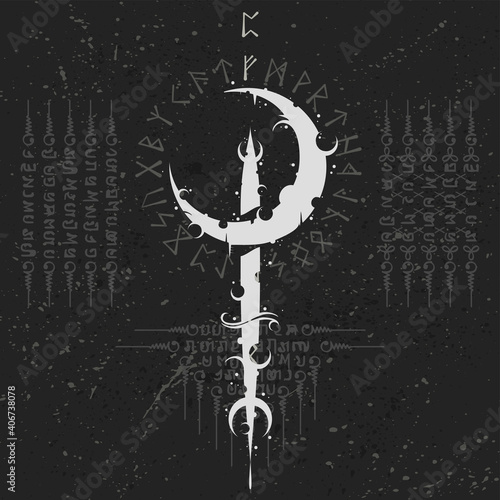 Abstract moon symbols background