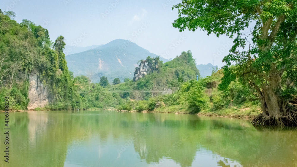 Photo of a suspension bridge named Nam Cut Bridge in Tua Chua district, Dien Bien province, Vietnam Photo of a suspension bridge named Nam Cut Bridge in Tua Chua district, Dien Bien province, Vietnam