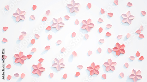 春、桜の背景素材 3Dレンダリング