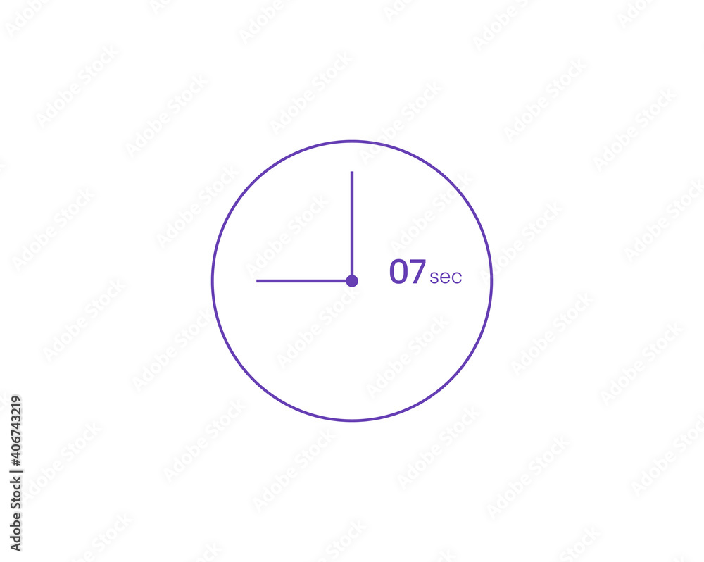 The 7 seconds, Timer 7 sec icon, stopwatch vector icon. Clock and watch, timer, countdown symbol The 7 seconds, Timer 7 sec icon, stopwatch vector icon. Clock and watch, timer, countdown symbol