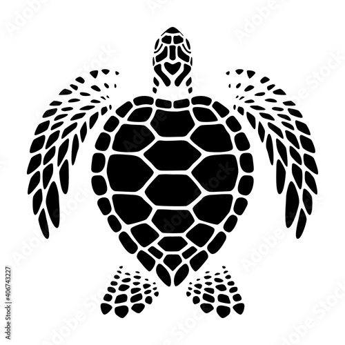 graphic sea turtle swimming