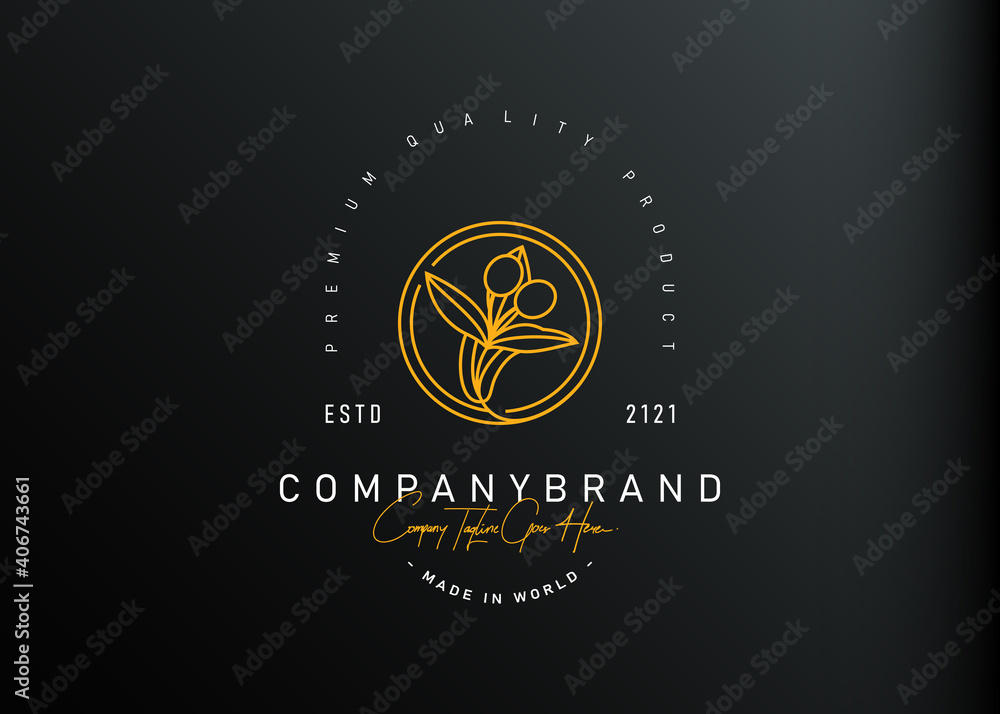 Beauty floral logo design. Vector illustration of beauty flower badge design. Vintage logo design vector line icon template Beauty floral logo design. Vector illustration of beauty flower badge design. Vintage logo design vector line icon template