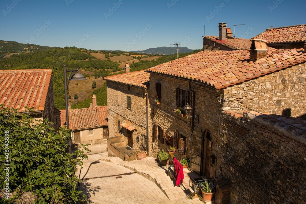 The historic medieval village of Semproniano in Grosseto Province, Tuscany, Italy
