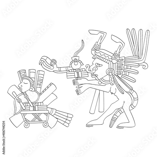 vector image with Aztec god Tlazolteotl.God of the vice and patroness of adulterers for your project