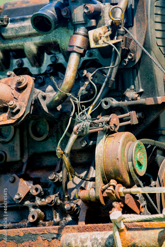 Old motorboat engine