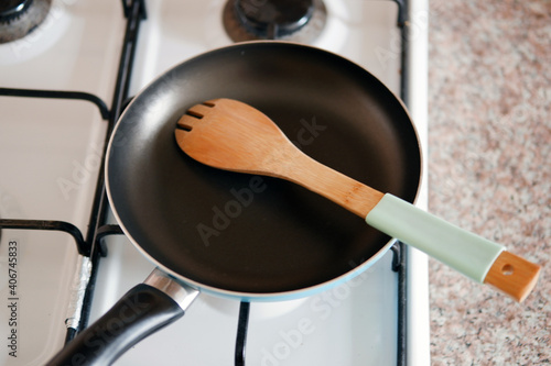 frying pan on a stove