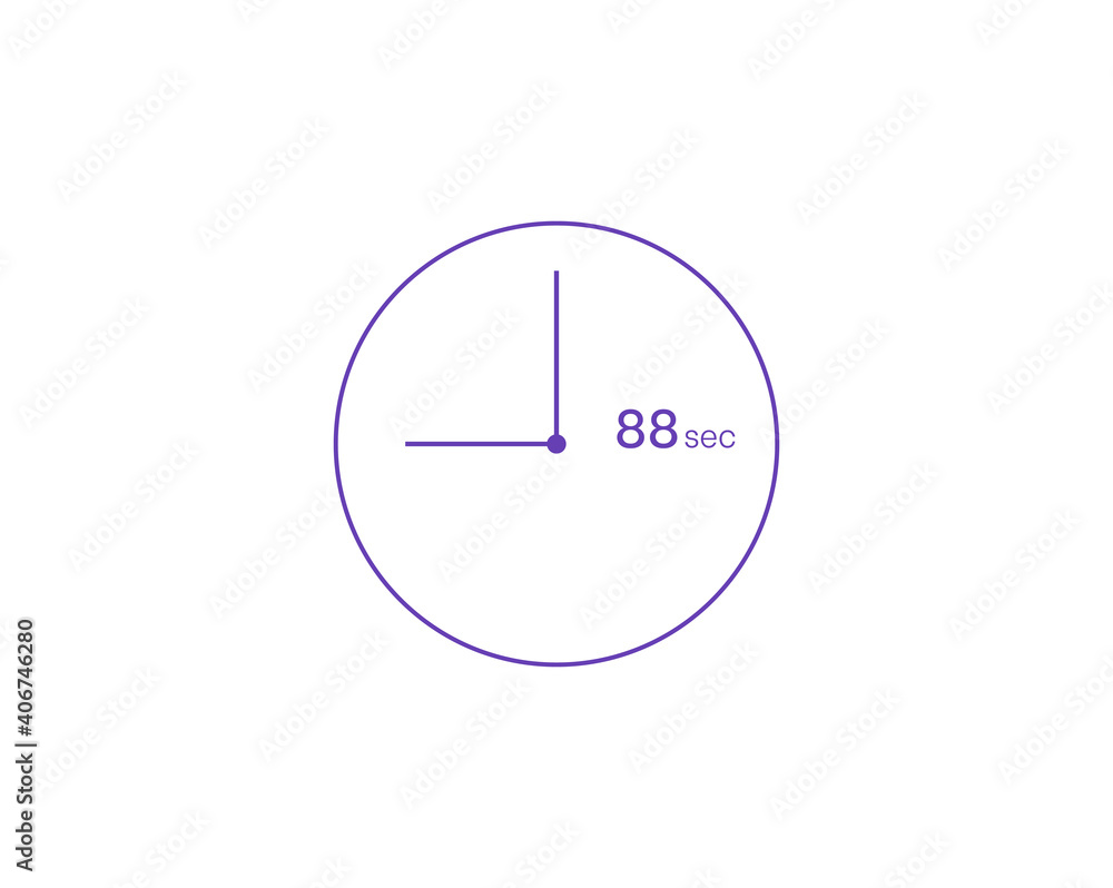 The 88 seconds, Timer 88 sec icon, stopwatch vector icon. Clock and watch, timer, countdown symbol The 88 seconds, Timer 88 sec icon, stopwatch vector icon. Clock and watch, timer, countdown symbol