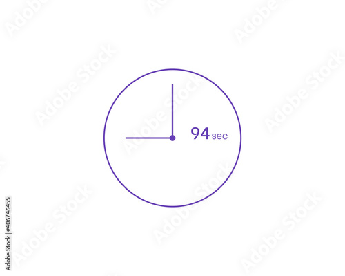 Free Download The 94 seconds, Timer 94 sec icon, stopwatch vector icon. Clock and watch, timer, countdown symbol - GFXLoad
