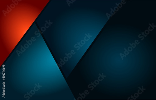 Red and Blue background vector overlap layer on dark blue space illustration.
