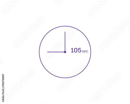 Free Download The 105 seconds, Timer 105 sec icon, stopwatch vector icon. Clock and watch, timer, countdown symbol - GFXLoad
