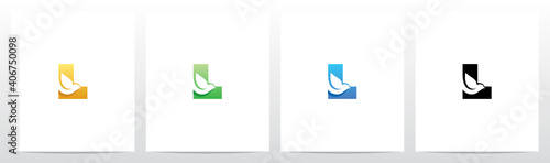 Dove Bird On Letter Logo Design L