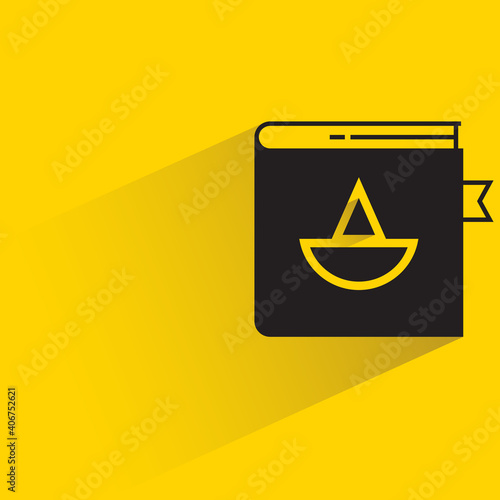 law book with shadow on yellow background vector