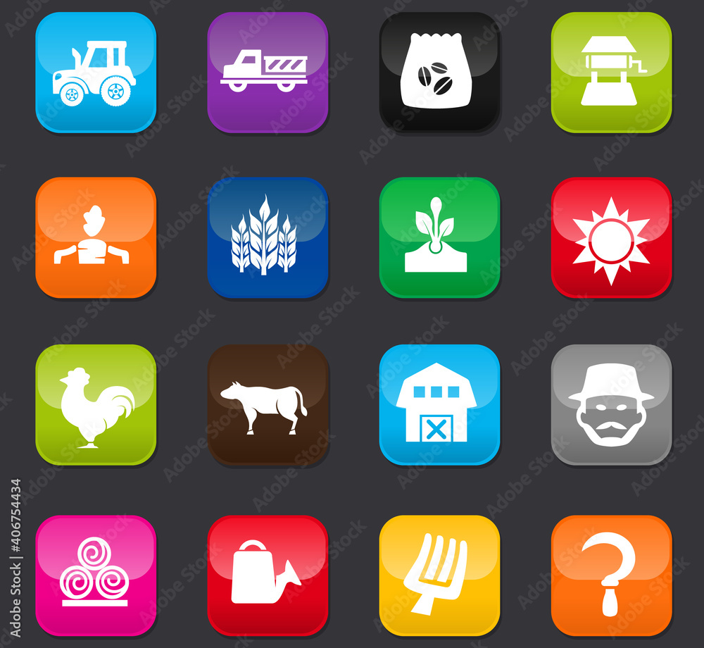 Agriculture and farming icons set Agriculture and farming icons set