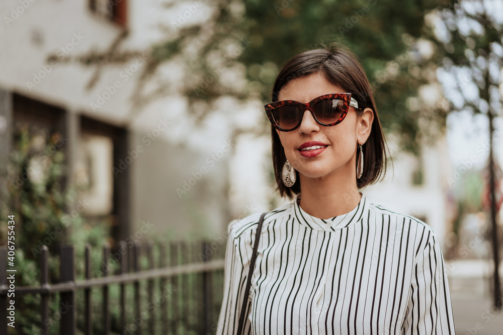 Young beautiful urban business woman going to work Young beautiful urban business woman going to work