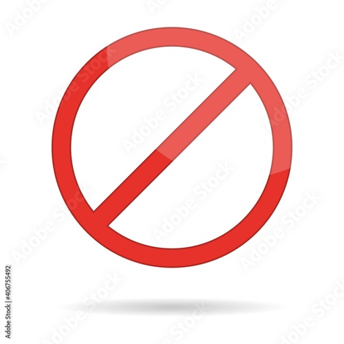 Free Download Red prohibition circle with shadow. Forbidden, warning and stop sign. Prohibiting icon. Prohibited no template. - GFXLoad