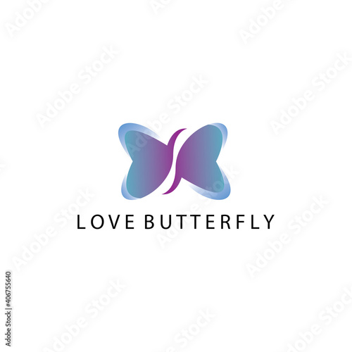 love logo element color butterfly illustration design vector template