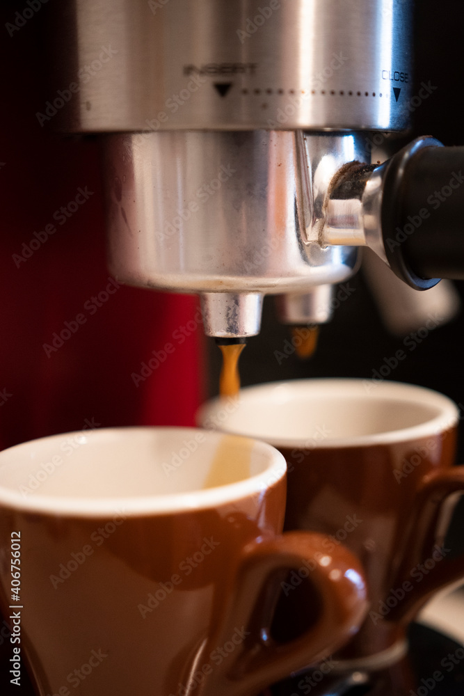 Coffee machine making italian espresso Coffee machine making italian espresso