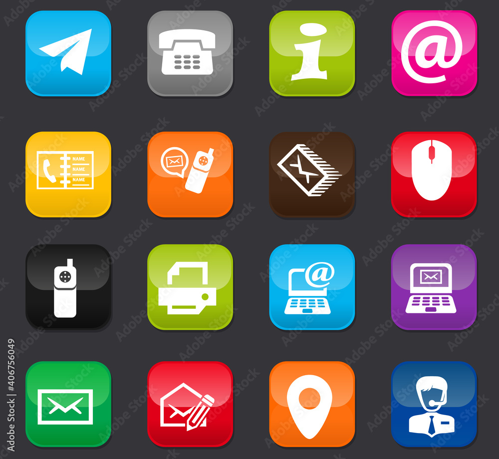 Contact us icons set Contact us icons set