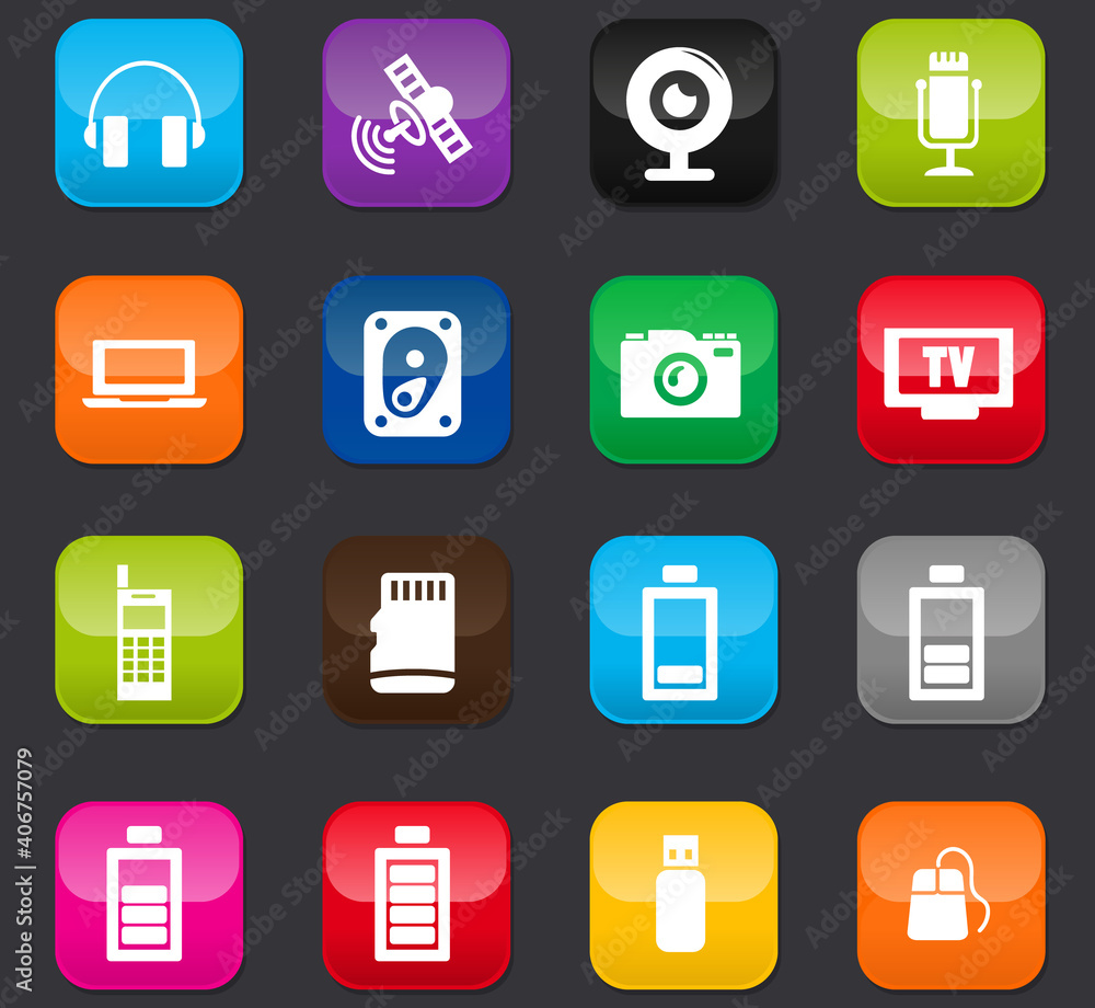 Hi tech icons set Hi tech icons set
