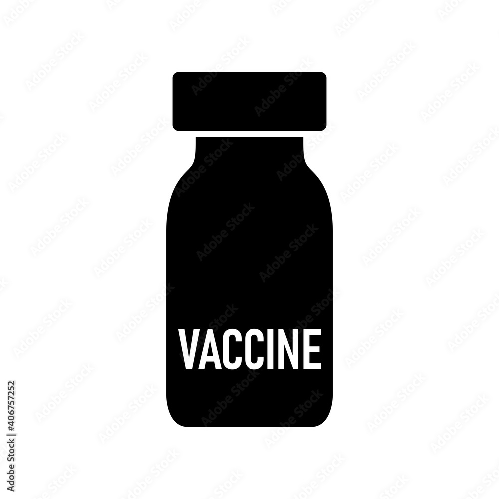Vaccine Glass Bottle or Vial Icon. Vector Image. Vaccine Glass Bottle or Vial Icon. Vector Image.