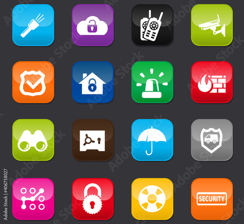 Security and protection icons set