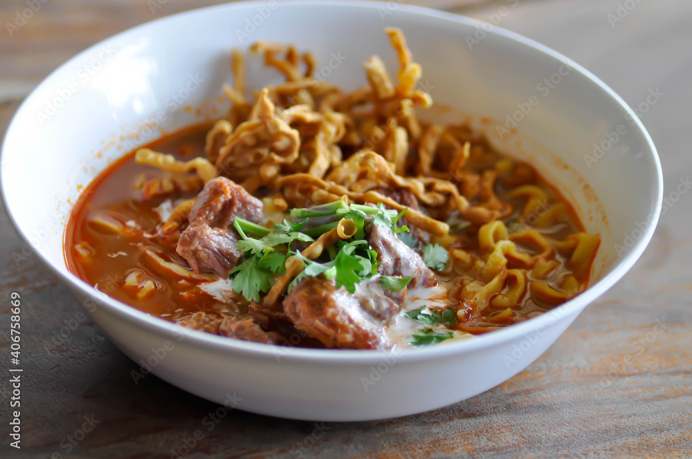 noodles or beef curry noodles, Thai curry noodles noodles or beef curry noodles, Thai curry noodles