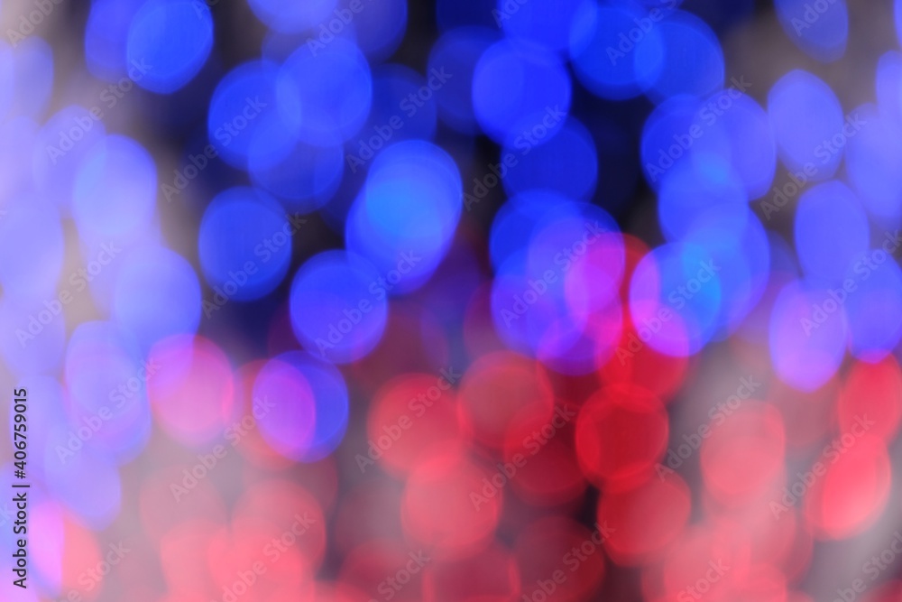 Fototapeta premium blur of bokeh blue and red light
