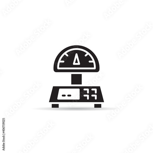 digital weight scale icon on white background vector 