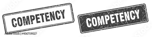 competency stamp set. competency square grunge sign