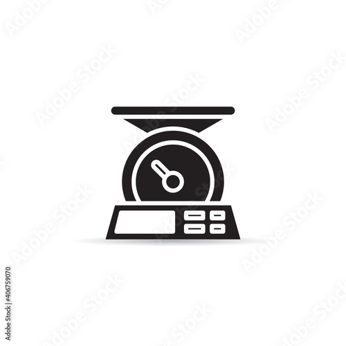 digital weight scale icon on white background vector 