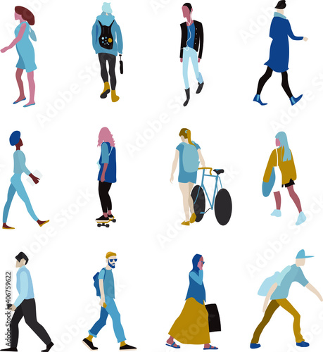 Urban people, walking on the streets of the city