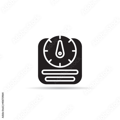 digital weight scale icon on white background vector 