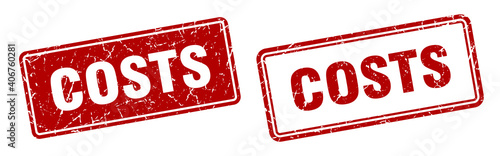costs stamp set. costs square grunge sign