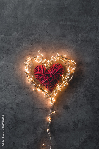 A sparkling heart. Valentine's Day.