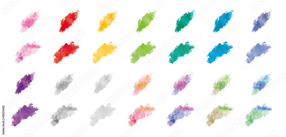 Vector set of watercolor brushes. 水彩のベクターブラシセット