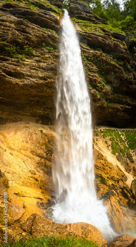The Pericnik slap or Pericnik Fall  Triglav National Park  Slovenia. It is a big waterfall that falls from the cascade.