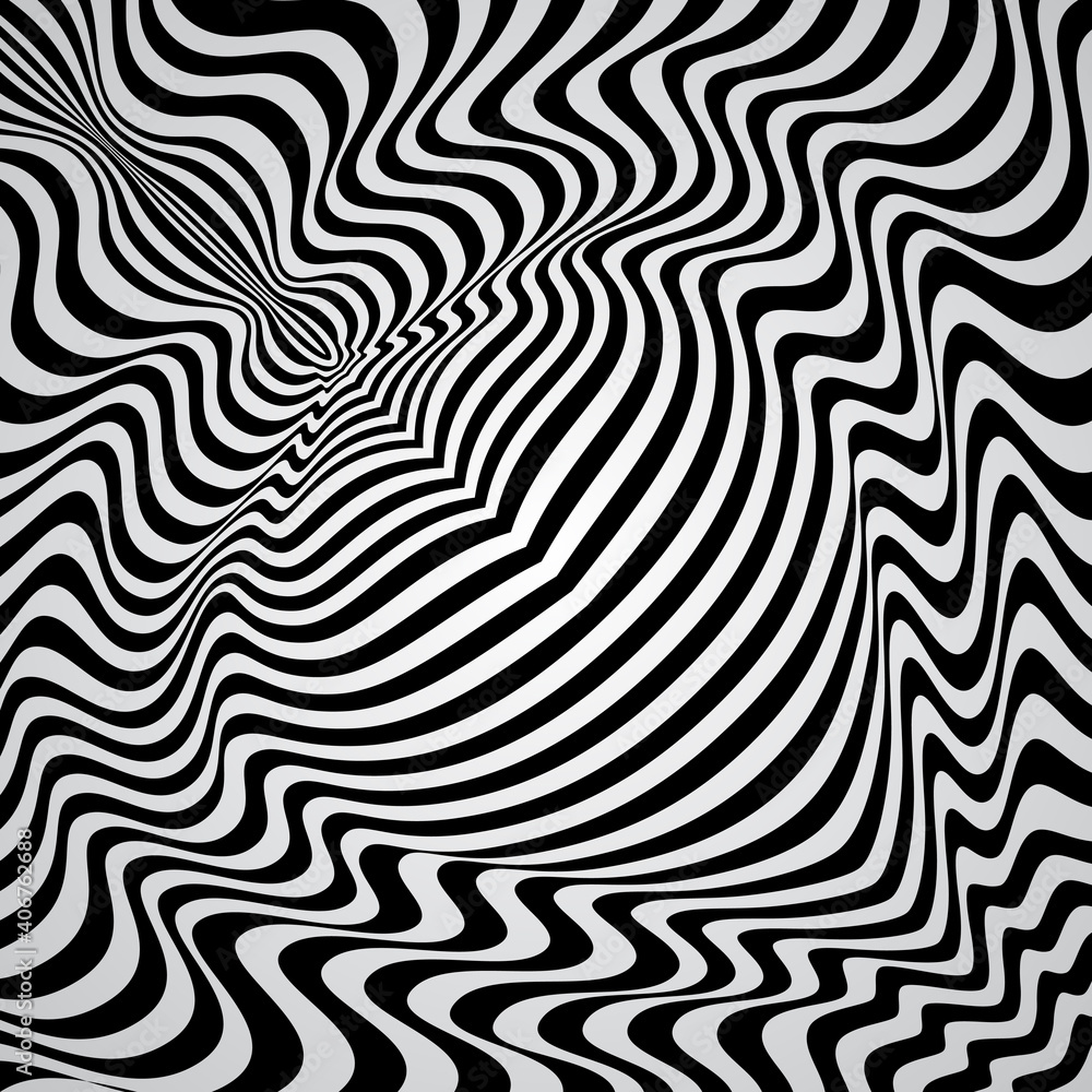 Obraz premium Abstract background pattern. Illusion art wave curve design heart shape. For design publications, greeting cards, book covers, posters, wallpaper, web design, walls. Vector illustration.