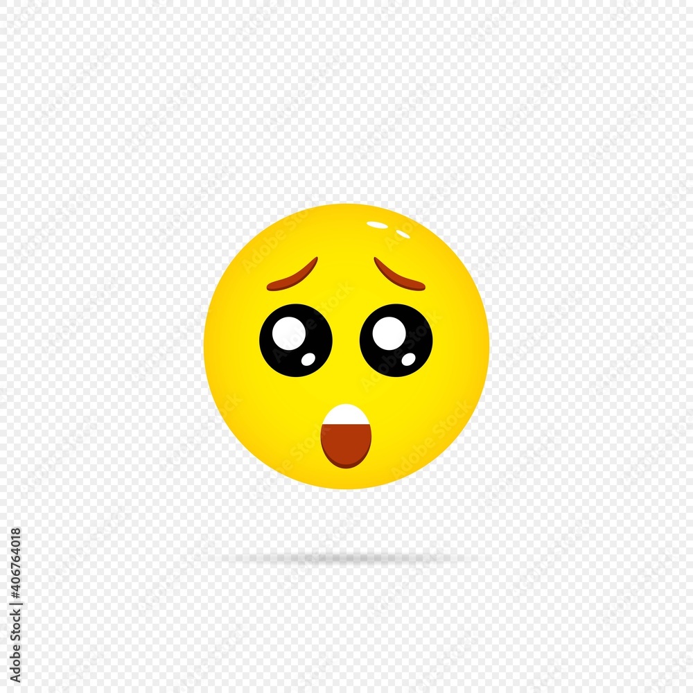 Fototapeta premium Surprised emoji icon. Social media concept. Vector on isolated transparent background. EPS 10