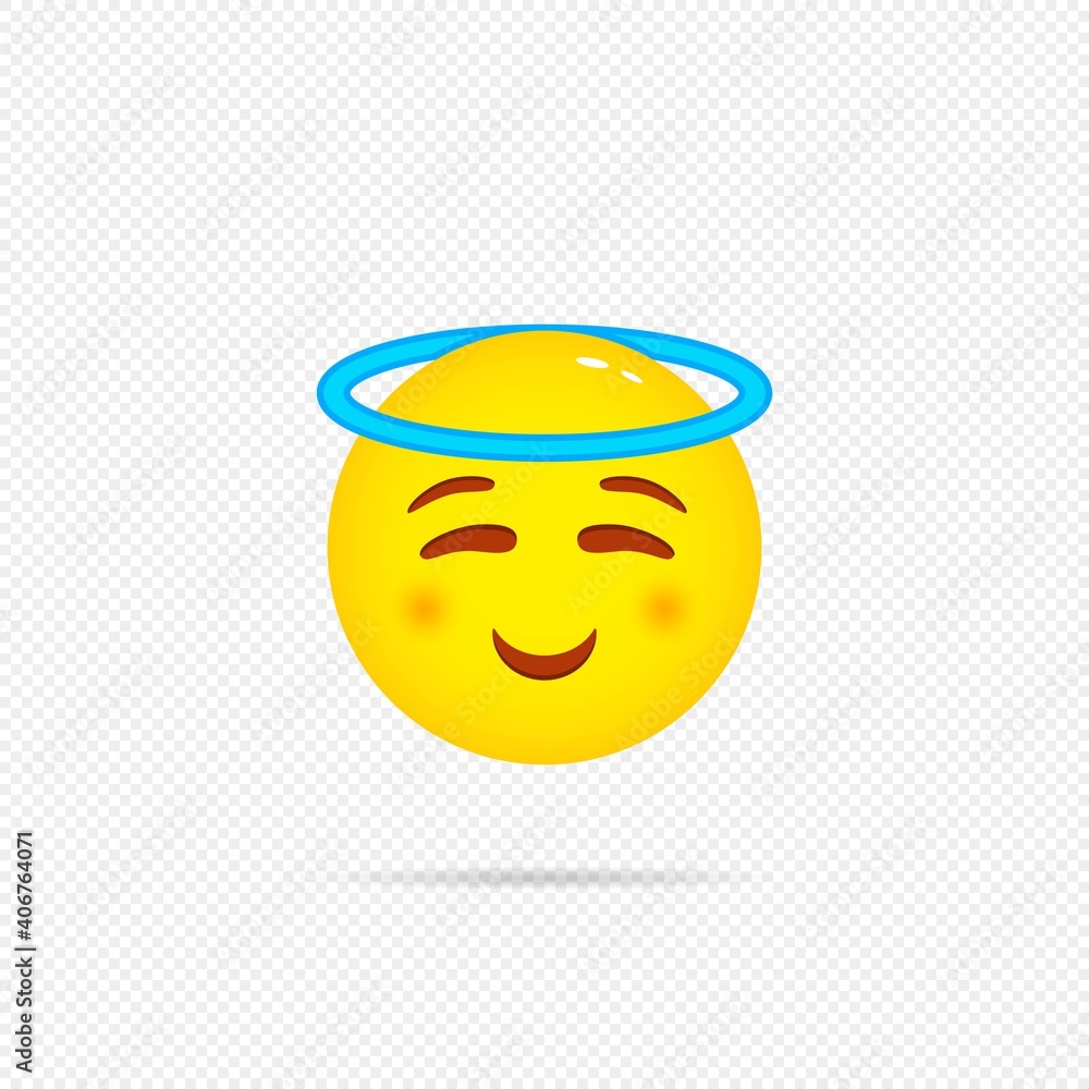 Peaceful emoji icon. Social media concept. Smiley, emoticon. Vector on ...