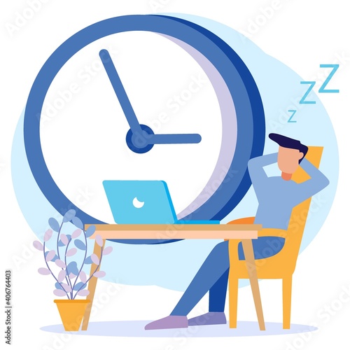 Illustration vector graphic cartoon character of wasting time