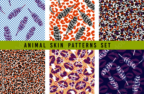 set of animal skin patterns