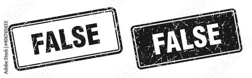 false stamp set. false square grunge sign