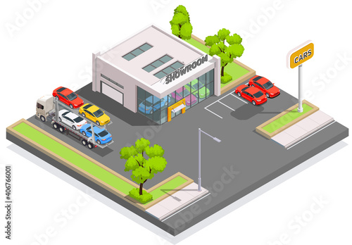 Car Showroom Place Composition