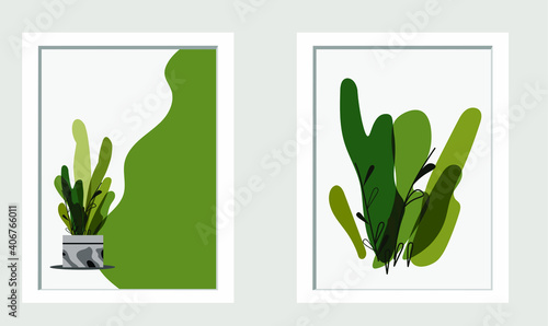 abstract wall art  decoration with frame illustration for decorate the room