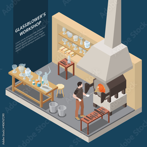 Glassblower Oven Isometric Background